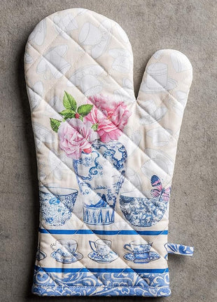 Maison d' Hermine Oven Gloves 100% Cotton Oven Mitt 7" x 13" with Loop Heat Resistant, BBQ, Cooking Gloves, Baking, Grilling, Kitchen, Handling Hot Pans Spring/Summer (Pack of 1, Canton)