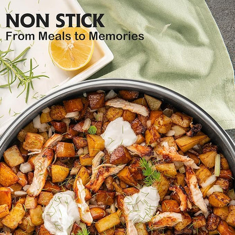 Saute Pan Set,Hybrid Non Stick 5 Quart Everyday pan,10 inch skillet,8 inch skillet,Chicken Fryer, PFOA Free Cookware,Deep Frying Pans with Lid,Dishwasher and Oven Safe,Works on All Cooktops