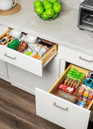 ClearSpace Pantry Organization and Storage Bins with Removable Dividers & Lids – Perfect Pantry Organizers or Kitchen Organization – Refrigerator Organizer Bins, Cabinet Organizers, 4 Pack