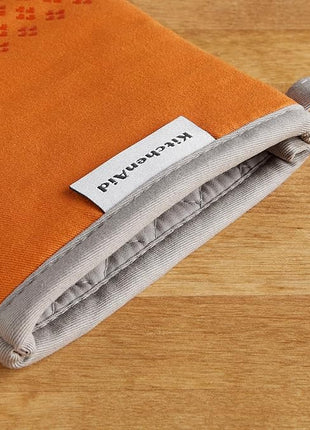 KitchenAid Asteroid Oven Mitt Set, 7"x12.5", Honey Orange, 2 Piece