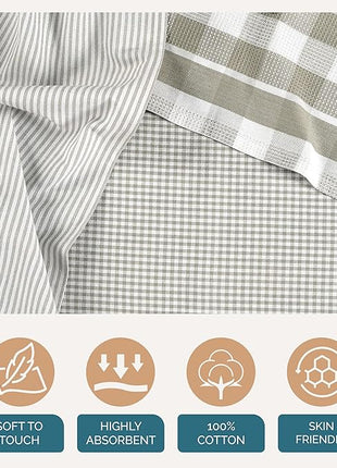 Casa Platino Hand Towels for Kitchen Set of 6 – 100% Cotton 18"x28" Kitchen Towels, Super Absorbent – Crafted for Farmhouse Charm, Drying Dishes, Or Entertaining Guests – Slate Grey