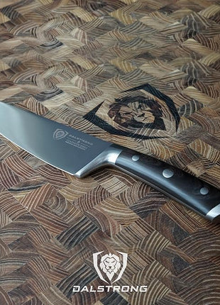 Dalstrong Chef Knife - 8 inch Blade - Gladiator Series - ABS Faux Wood Handle - Forged High Carbon German Steel - Razor Sharp Kitchen Knife - Professional Full Tang Knives - Sheath - NSF Certified