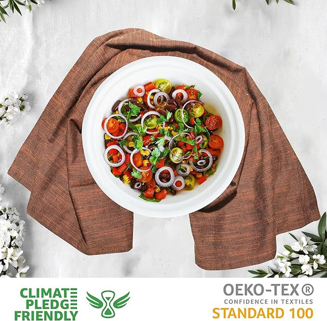 Urban Villa Halloween Kitchen Towels Black/Orange Dish Towels 100% Cotton Highly Absorbent Kitchen Towels Set of 6 20"x30" Chambray Quick Drying Dish Cloths & Dish Towels with Hanging Loop Tea Towels