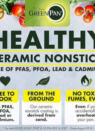 GreenPan Mini Healthy Ceramic Nonstick, 5" Round Egg Pan, PFAS-Free, Dishwasher Safe, Stay Cool Handle, Mint Green