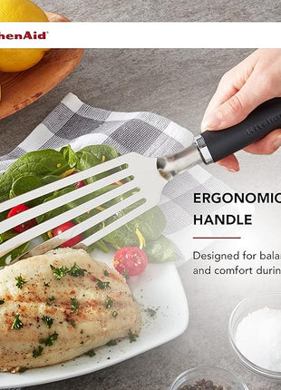 KitchenAid KO024OHOBA Gourmet Stainless Steel Flex Turner,Black (Pack of 12)