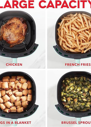 DASH Tasti-Crisp™ Electric Air Fryer Oven, 6 Qt. Family Size, Black – Compact Air Fryer with Large Basket for Healthier Food in Minutes, Ideal for Small Spaces - Auto Shut Off, Analog, 1700-Watt