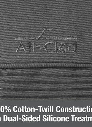 All Clad Silicone Oven Mitt: Heat Resistant up to 500 Degrees - 100% Cotton & Silicone, 14"x7" Oven Mitt for Kitchen and Barbeque, 1-Pack, Pewter
