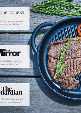 The Whatever Pan Cast Aluminum Griddle Pan for Stove Top - Lighter than Cast Iron Skillet Pancake Griddle with Lid - Nonstick Stove Top Grill 10.6" Diameter by Jean Patrique