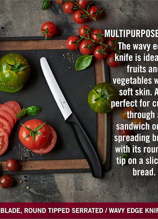 Victorinox Swiss Classic Set with Peeler, 3 Pieces Paring Knife, Set of 3, Black, 6.7113.31