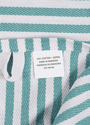 KAF Home Premium Kitchen Towels (18" x 28"), Large 100% Cotton, Flat & Terry Absorbent Dish Towel Set (Teal, 18 x 28-6 Pack)