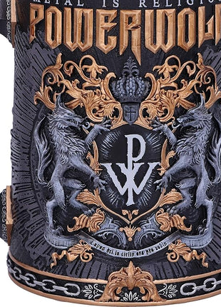 Nemesis Now Officially Licensed Powerwolf Metal is Religion Rock Band Tankard, Black