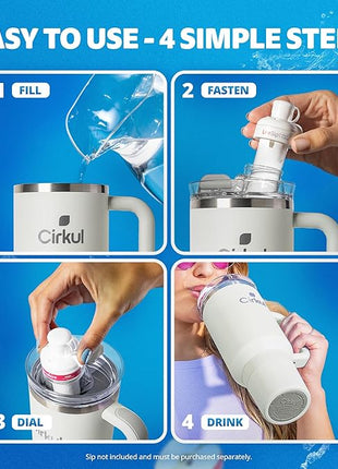 Cirkul 40oz. Fog Stainless Steel Tumbler with Handle, All-Day StrawSip™, Double-Wall Insulated