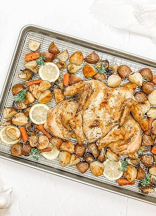 USA Pan Jelly Roll Baking Pan and Bakeable Cooling Rack, Nonstick Commercial Quality