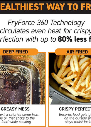 Gourmia 4-Qt Digital Air Fryer with Guided Cooking, Easy Clean, Stainless Steel