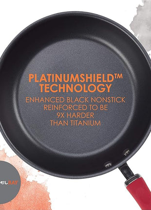 Rachael Ray Create Delicious Deep Hard Anodized Nonstick Frying Pan Set / Skillet Set - 9.5 Inch and 11.75 Inch, Gray