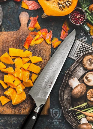 Dalstrong Chef Knife - 7 inch Blade - Shogun Series ELITE - Damascus - Japanese AUS-10V Super Steel - G10 Black Handle - Razor Sharp Kitchen Knife - Full Tang Cooking Chef's Knife - Sheath