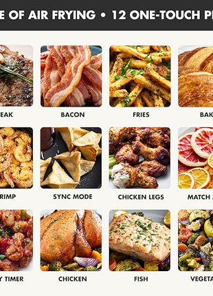 GreenPan Clearview 10QT Double Air Fryer, 360° Clear Window, PFAS-Free Ceramic Nonstick 5QT Drawers & Trays, Dual Cooking, 12-Presets, Shake Reminder, Keep Warm, Dishwasher Safe Parts