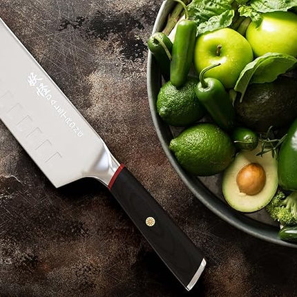 Dalstrong Nakiri Knife - 6 inch - Phantom Series - Japanese High-Carbon AUS8 Steel - Pakkawood Handle - Vegetable Kitchen Knife - Sheath Included