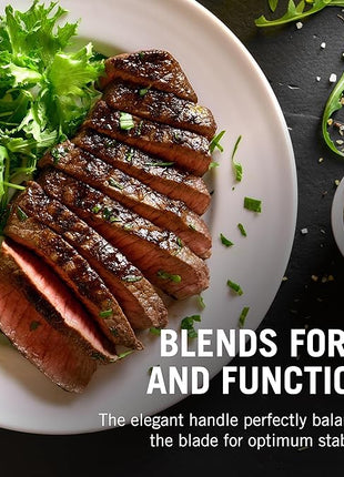 Victorinox Swiss Classic Steak Knives - Kitchen Utensils - Ergonomic, Stainless Steel Meat Knives - Black Handles, Straight Edge, 6-Piece Set