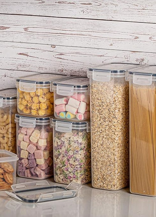 Vtopmart 32pcs Airtight Food Storage Containers Set, BPA Free Plastic Kitchen and Pantry Organization Canisters with Lids for Cereal, Dry Food, Flour and Sugar, Includes 32 Labels