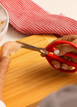 Joyce Chen Original Unlimited Kitchen Scissors All Purpose Kitchen Shears With Comfortable Handles, Red