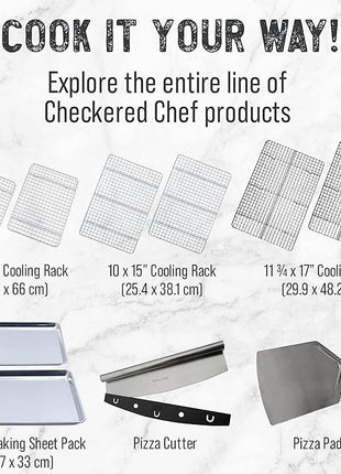 Checkered Chef Cooling Rack for Cooking and Baking - 11 ¾" x 17 Set of 2 Stainless Steel, Oven Safe Grid Wire Cookie Cooling Racks