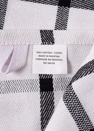 KAF Home Premium Kitchen Towels (18" x 28"), Large 100% Cotton, Flat & Terry Absorbent Dish Towel Set (Black, 18 x 28-6 Pack)