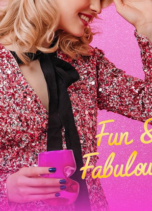 Dragon Glassware x Barbie Wine Glasses - 16 oz Magenta & Pink Wine Glasses Set of 2 - Stemless with Finger Indentations - Aerates Naturally - Barbie Gifts for Women