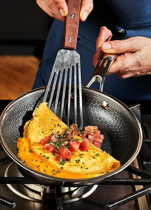 HexClad Hybrid Nonstick 6-Piece Fry Pan Set, 8, 10, and 12-Inch Frying Pans with Tempered Glass Lids, Stay-Cool Handles, Dishwasher-Friendly, Induction Ready, Compatible with All Cooktops
