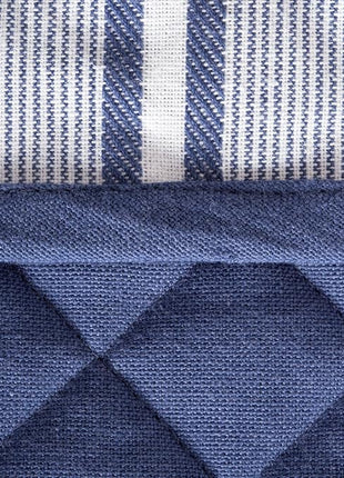 DII Double Strip Chef Kitchen Cooking & Baking Collection, Double Oven Mitt, 35x7.5, French Blue