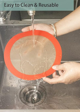 Silicone Baking Mats, 2 PCS Round Silicone Mats for 9 Inch Cake Pan, Non-Stick Reusable Cookie Sheet Liners for Baking Pans for Cake/Bread/Pizza/Macaron/Pastry/Cookie/Bun/Pie