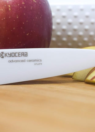 Kyocera 3Piece Advanced ceramic Revolution Series Knife Set, Yellow,White