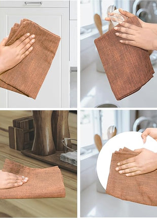 Urban Villa Halloween Kitchen Towels Black/Orange Dish Towels 100% Cotton Highly Absorbent Kitchen Towels Set of 6 20"x30" Chambray Quick Drying Dish Cloths & Dish Towels with Hanging Loop Tea Towels