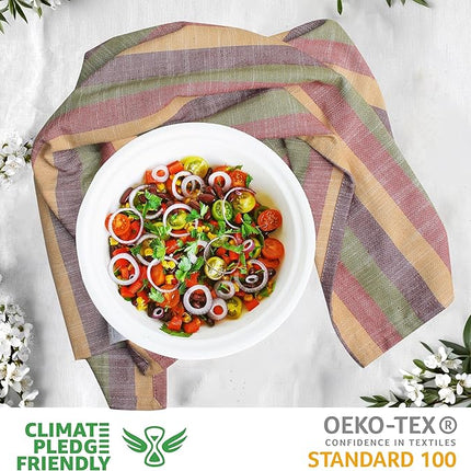 Urban Villa Kitchen Towels Harvest Stripes Dish Towels Set of 6 20" X30” 100% Cotton Highly Absorbent Quick Drying Dish Cloths & Dish Towels Thanksgiving Fall Tea Towels with Hanging Loop Towels