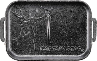 Captain Stag UG-3063 Dutch Oven, Iron Casting, Square Shape, Dutch Oven, Width 10.6 x Depth 6.7 x Height 4.7 inches (270 x 170 x 120 mm), Full Water Capacity: 0.7 gal (2.3 L), No Seasoning Required