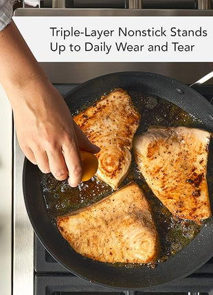 KitchenAid Hard Anodized Induction Nonstick Fry Pan/Skillet with Lid, 12.25 Inch, Matte Black