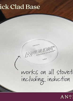 Anolon Smart Stack Hard Anodized Nonstick Frying Pan Set/ Skillet Set - 10 Inch and 12 Inch, Black