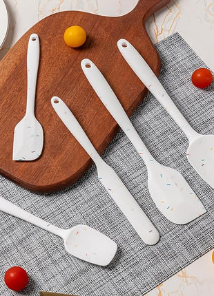 Silicone Spatula Set, 5 Piece Food Grade Rubber Spatulas for Baking, Cooking, and Mixing High Heat Resistant Non Stick Dishwasher Safe BPA-Free (Candy Color)