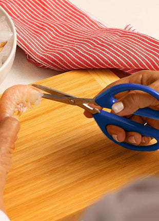 Joyce Chen Original Unlimited Kitchen Scissors All Purpose Kitchen Shears With Comfortable Handles, Blue 2.0