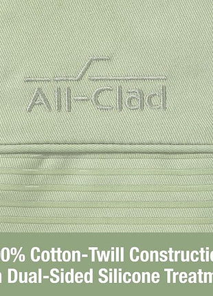 Extra Long Silicone Oven Mitts Heat Resistant 500 Degrees, 1 Pack, 14"x7" Fennel, All-Clad Kitchen Textiles