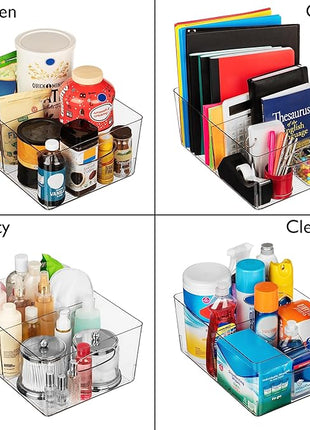 ClearSpace Plastic Storage Bins with Divider – Perfect Kitchen Organization or Pantry Storage – Fridge Organizer, Pantry Organization and Storage Bins, Cabinet Organizers