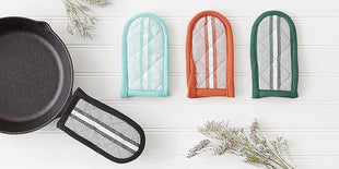 DII Double Strip Chef Kitchen Cooking & Baking Collection, Pan Handle Set, 6x3, Black, 3 Piece