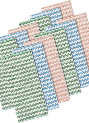 JOYMOOP 12 Pack Microfiber Cleaning Cloth, Larger Kitchen Towels, Dish Rags for Dish Drying Washing, Absorbent Streak Free Lint Free Rags for Cleaning - 11.81" x 15.75"