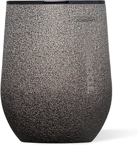 Corkcicle Stemless Wine Tumbler - Keeps Drinks Cold for 6 Hours - Triple-Insulated Stainless Steel - Non-Slip Base - Summer Drinkware Gift - Keeps Drinks Ice Cold - 12 oz - Steel Shadow