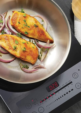 Tramontina Signature Tri-Ply Clad Stainless Steel 11-Inch Square Grill Pan, Induction-Ready, Dishwasher-Safe, NSF-Certified, Made in Brazil