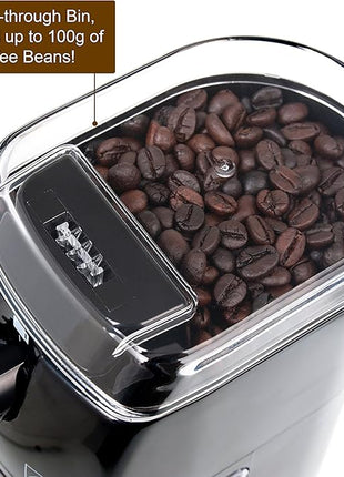 Secura Electric Burr Coffee Grinder Mill, Adjustable Cup Size, 17 Fine to Coarse Grind Size Settings for Drip, Percolator, French Press and Turkish Coffee Makers, Black,12 cups