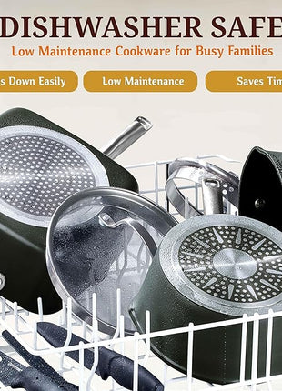 GRANITESTONE 20 Pc Hard Anodized Induction Cookware Sets, Kitchen Pots and Pans Set Non Stick, Anodized Kitchen Cookware Sets, Nonstick Cookware Set, Non Stick Pots and Pan Set, Oven & Dishwasher Safe