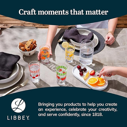 Libbey Fruit Juice Glasses, Heavy Base Glasses Drinking Set of 8, Breakfast Juice Cups, Everyday Clear Drinking Glasses for Cold Drinks