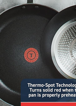 T-Fal Experience Nonstick Fry Pan 12.5 Inch, Induction, Oven Broiler Safe 400F, Non Stick Frying Pan, Skillet, Kitchen Egg Pan, Omelet Pan, Cookware, Pots and Pans, Home, Dishwasher Safe, Black