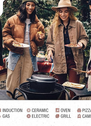 Victoria 6-Quart Cast Iron Combo Cooker, Combination Dutch Oven and Skillet, Made in Colombia, 2-Piece Set